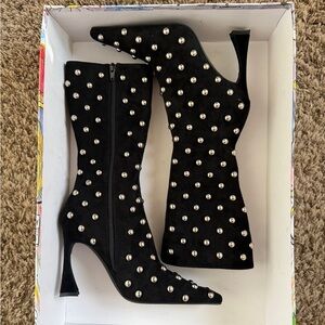 New Jeffrey Campbell Black Studded Women's Boots
